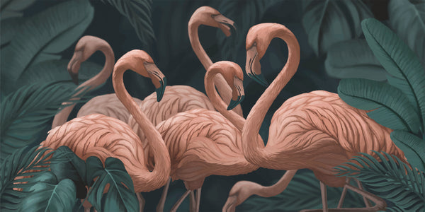 Flamingo Garden – Tropical Fauna Wall Covering