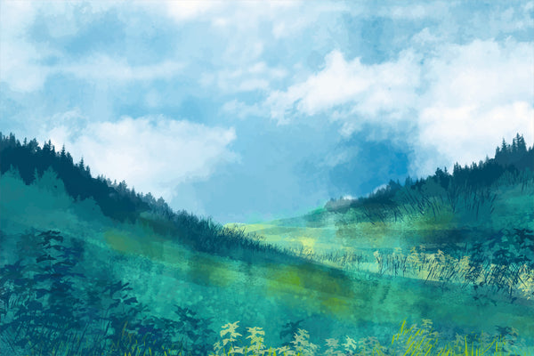 Meadow Light – Open Field Landscape Wall Covering