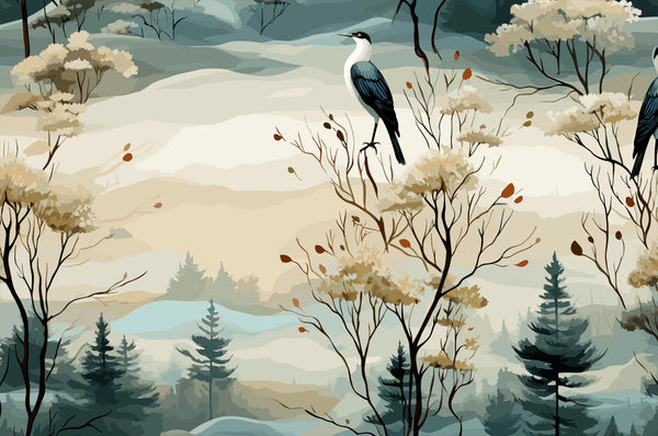 Blue Heron Ridge – Tranquil Woodland Wall Covering