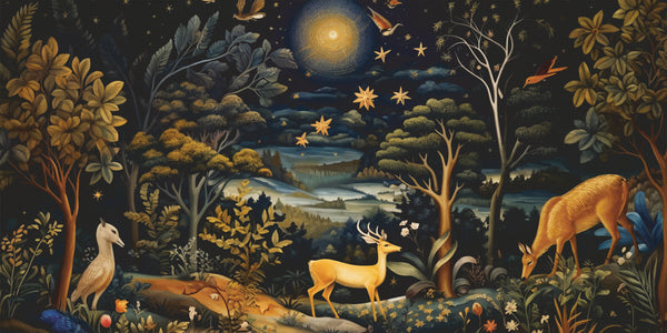 Starfall Forest – Mystical Nighttime Wall Covering